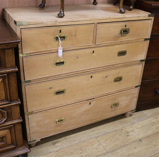 A Victorian pine military chest W.106cm